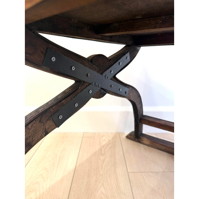 Vintage Bamboo Rattan Savonarola Style Bench For Sale - Image 12 of 12