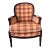 Vintage Madras Plaid Silk Upholstered Accent Chair Made by Owners Select HighPoint North Carolina, Pink Plaid Silk Chair Custom Made For Sale