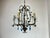 Large Vintage 1990s Wrought Iron Floral Chandelier With Crystal Flowers & Aqua Blue Stones Details For Sale - Image 12 of 17