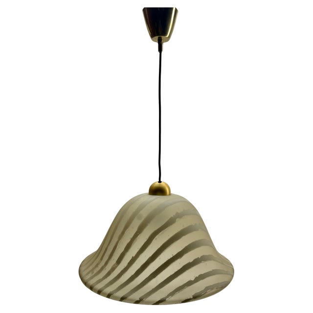 Vintage Frosted and Textured Glass Pendent Lamp from Peill & Putzler, 1970s For Sale - Image 13 of 14