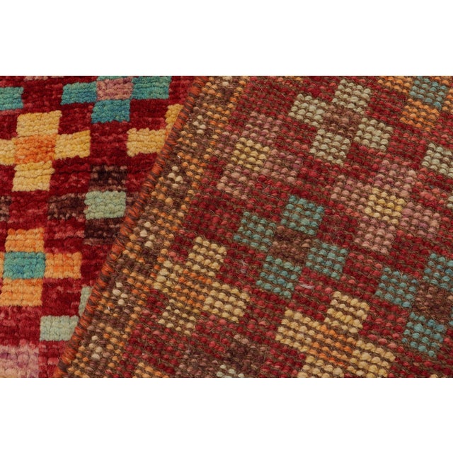 Modern Balochi Red/Blue Wool Rug - 3'3''x5'0'' For Sale - Image 9 of 11