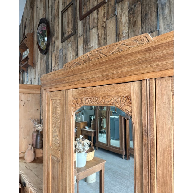 Large Art Deco Oak Wardrobe, 1930s For Sale - Image 12 of 17