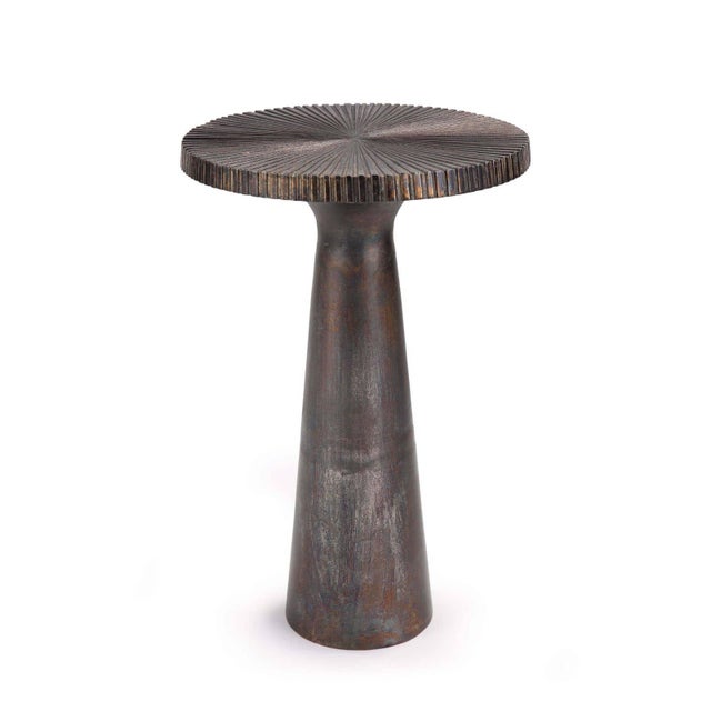 Metal Regina Andrew Ellis Aluminum Table, Blackened Zinc For Sale - Image 7 of 7