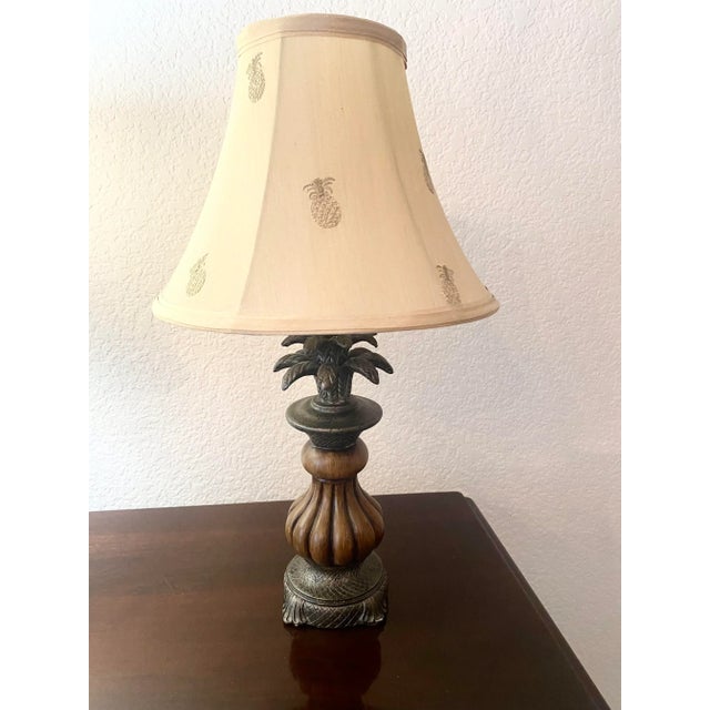 Textile Exquisite Pair Pineapple Design Lamps Excellent Mint Condition For Sale - Image 7 of 18