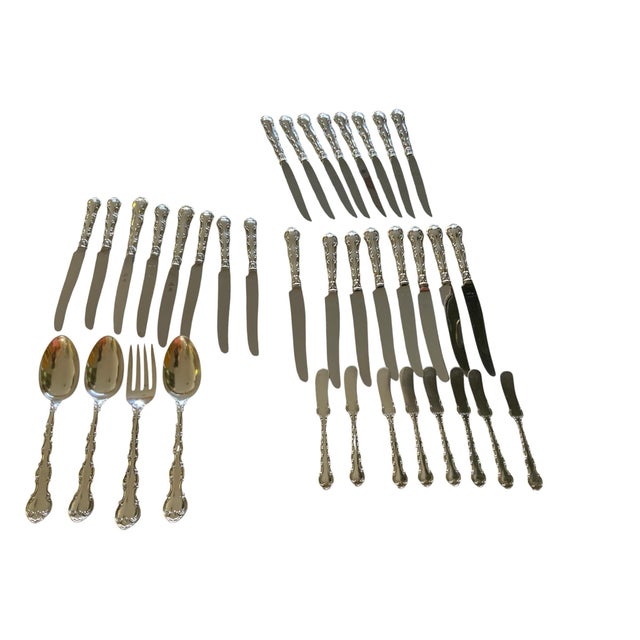 1970s 1970s Strasbourg by Gorham Sterling Silver Flatware Set Service 94 Pieces For Sale - Image 5 of 7