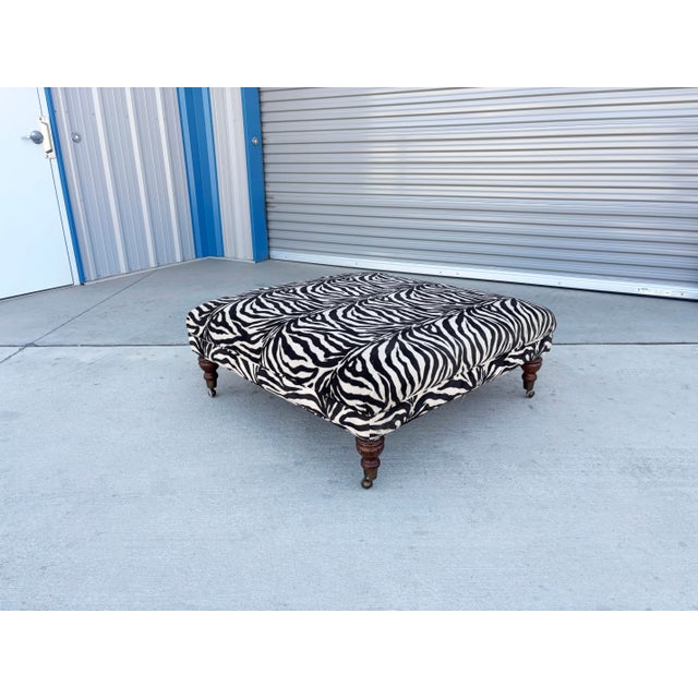 1960s Mid Century Large Zebra Ottoman For Sale In Los Angeles - Image 6 of 9