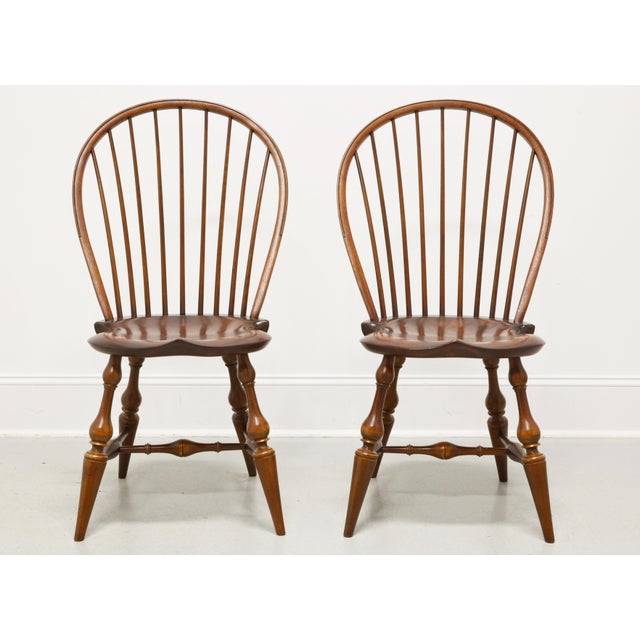 English d.r. Dimes Cherry Finish Windsor Dining Side Chairs - Pair C For Sale - Image 3 of 12