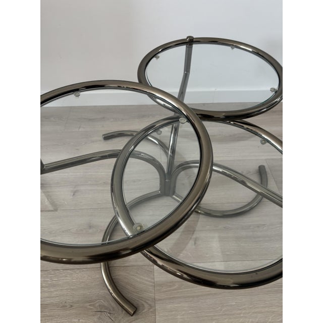 Mid-Century Morex Swivel Coffee Table in Glass and Chrome-Plated Steel attributed to Milo Baughman, 1970s For Sale - Image 15 of 18