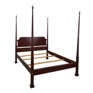 Henkel Harris Solid Mahogany Queen Poster Bed Frame For Sale