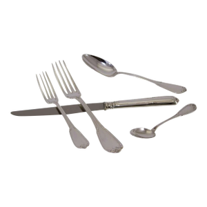 1990's Sterling Silver Hand-Crafted 5-Piece Flatware Place-Setting Chamonix by Souche-Lapparra
