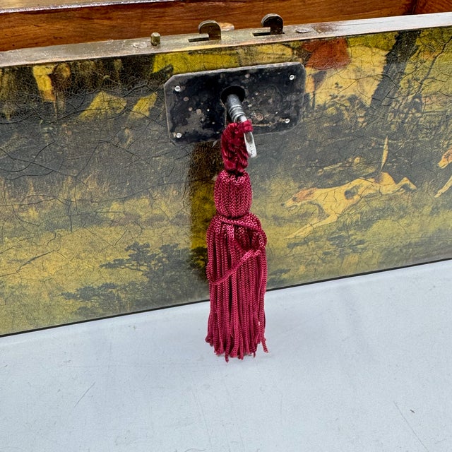 Green Antique 19th Cen. English Victorian Decoupage Campaign Lap Desk / Writing Slope For Sale - Image 8 of 18