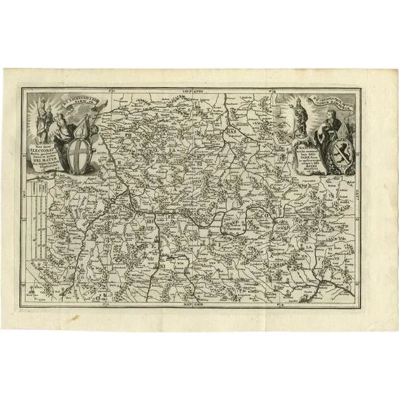 Antique Map of the Franconia Region by Scherer, 1699 For Sale