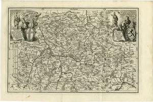 Antique Map of the Franconia Region by Scherer, 1699