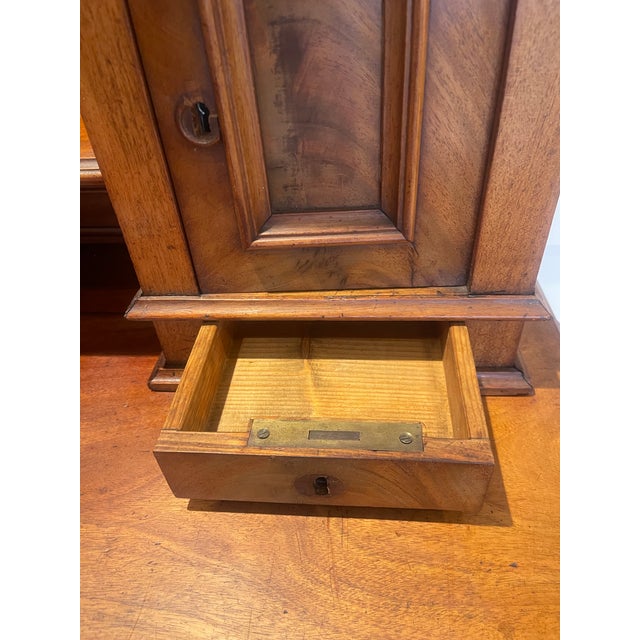 19th Century Antique French Writing Desk With Unusual Velvet Footrest For Sale - Image 4 of 17