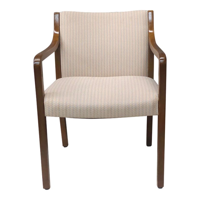 20th Century Gunlocke Oak and Upholstered Armchair For Sale