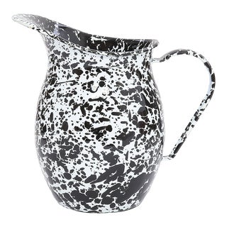 Crow Canyon Home Splatterware, Small Pitcher in Black & White For Sale