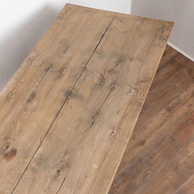 Late 18th Century Danish Baroque Oak Refectory Library Table Console For Sale - Image 6 of 17
