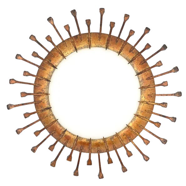 Brutalist Sunburst Wall Lamp For Sale