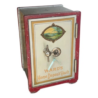 Antique Ward's Home Deposit Vault Personal Safe With Key For Sale