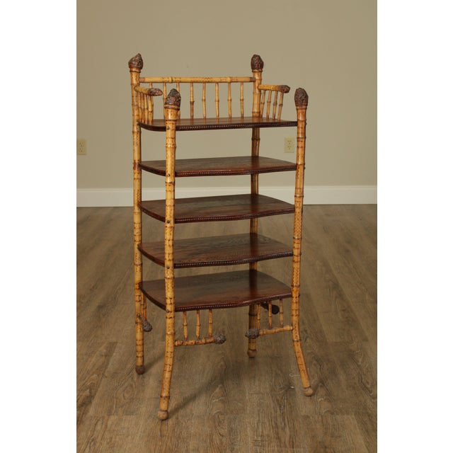 Antique Victorian Bamboo & Oak Etagere Book Shelf Chairish