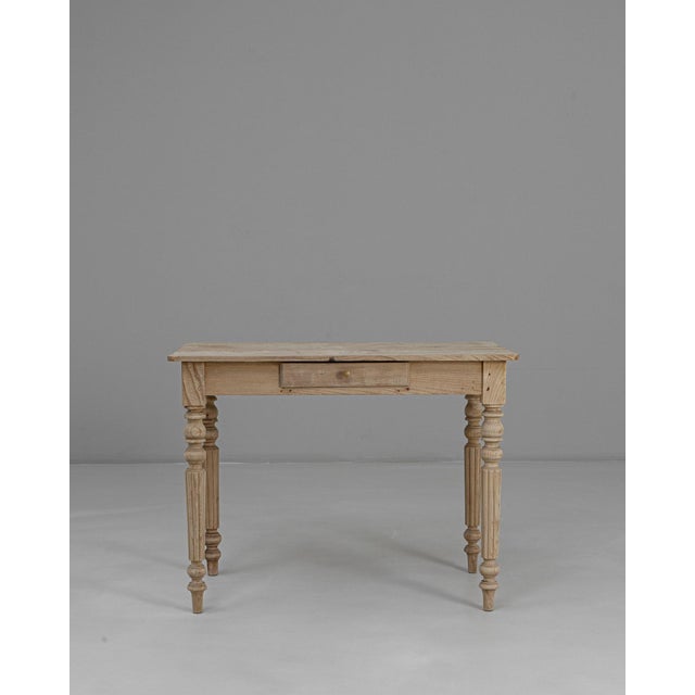 19th Century French Louis XVI Wooden Writing Table With Drawer For Sale - Image 16 of 18