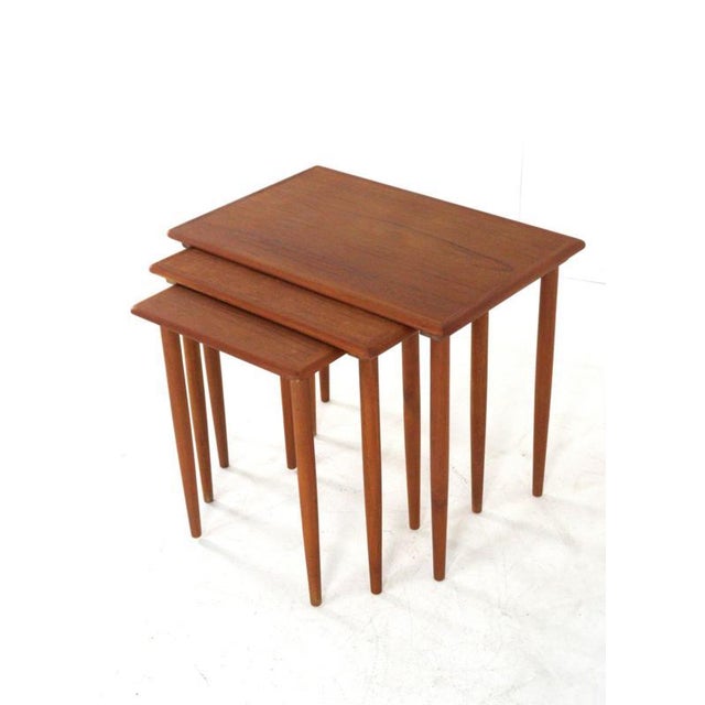 Brown Danish Nesting Tables, Set of 3 For Sale - Image 8 of 14