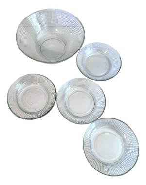 Glass Bowls by Wilhelm Wagenfeld for Vereinigte Lausitzer Glaswerke Ag, Weisswasser, Germany, 1950s, Set of 5