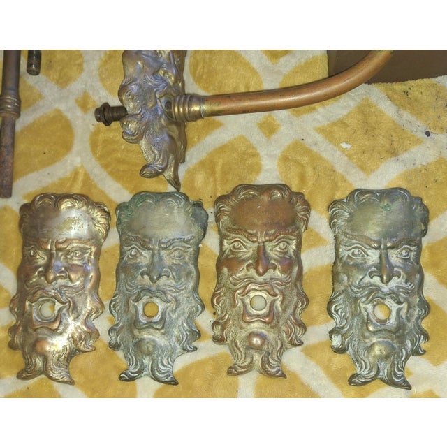 19thc French Neoclassical Bronze "Mr North Wind Blowing Beauty" Gas Converted Wall Sconces Set of 6 For Sale - Image 10 of 12