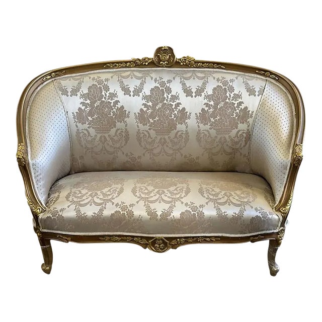 French Style Antique White Sofa For Sale