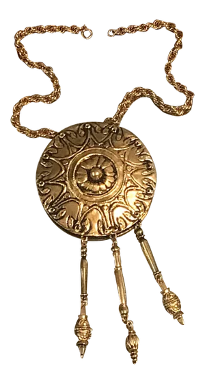 Vintage Necklace Accessocraft Gold Coin Pendant