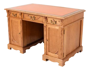 Art Nouveau Oak Pedestal Desk by J.J. Terburg & Zoon Arnhem, 1900s