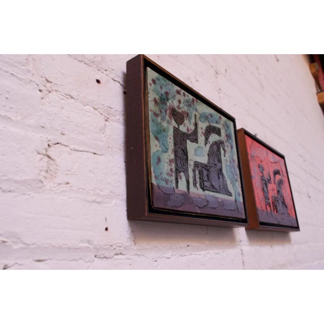 Set of two 1960s oil paintings by Luzon (San Francisco, CA, USA), showcasing the impasto technique with which he is...