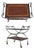 Wrought Iron Mahogany Rolling Bar Cart For Sale