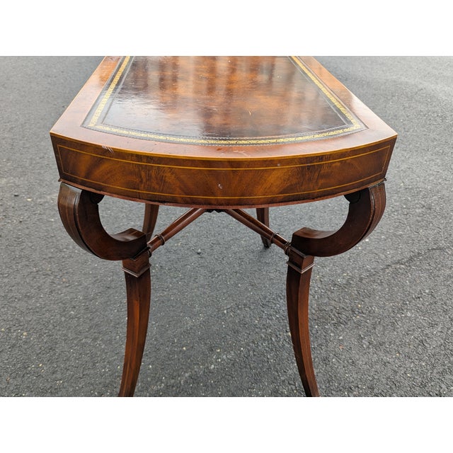 Weiman Vintage Weiman Occasional "Heirloom" Leather-Top Mahogany Table Model 352-1723 For Sale - Image 4 of 10