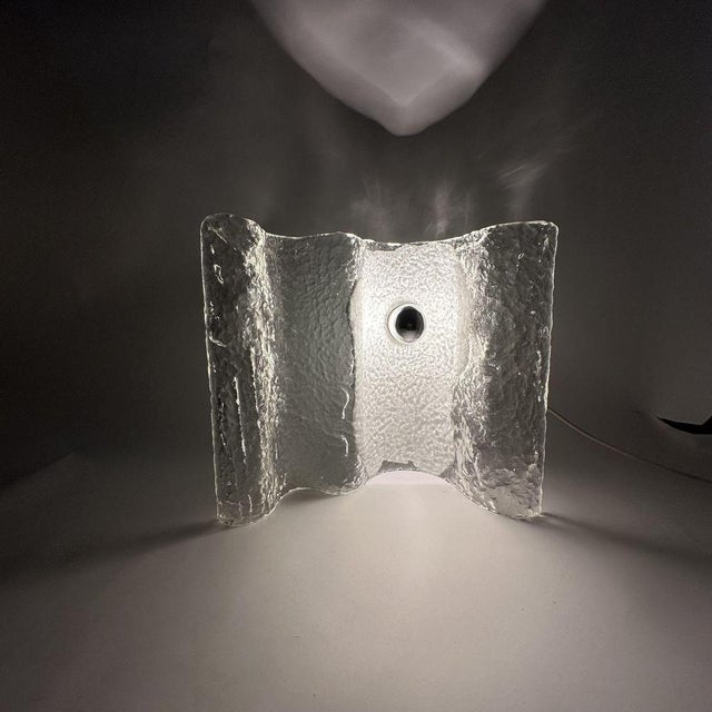 Wave Ice Glass Table Lamp from Kalmar, Germany, 1970s For Sale - Image 4 of 18