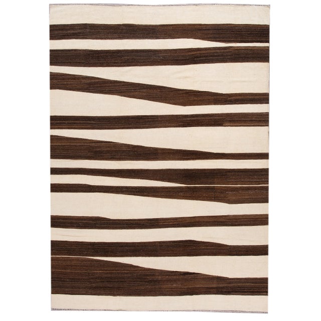 21st Century 10'x14' Modern Kilim Wool Rug For Sale - Image 13 of 13