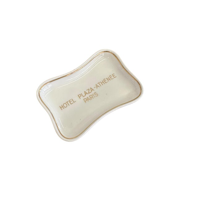 Vintage Hôtel Plaza Athénée Paris Porcelain Ashtray For Sale - Image 4 of 7