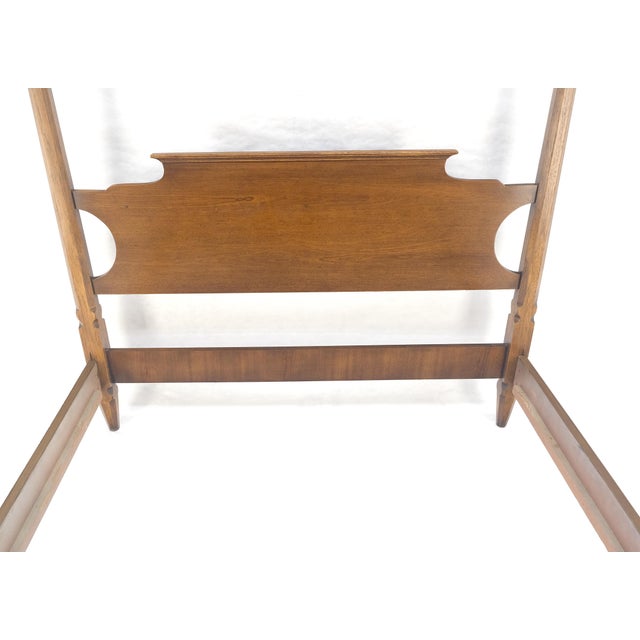 Antique c1940s Wooden Four-Poster Queen Size Canopy Bed Frame Mint For Sale - Image 6 of 18