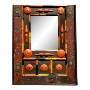 Vintage Boho Found Object Assemblage Mirror
