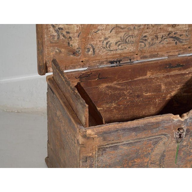 Antique Wood Chest, 1830s For Sale - Image 9 of 18