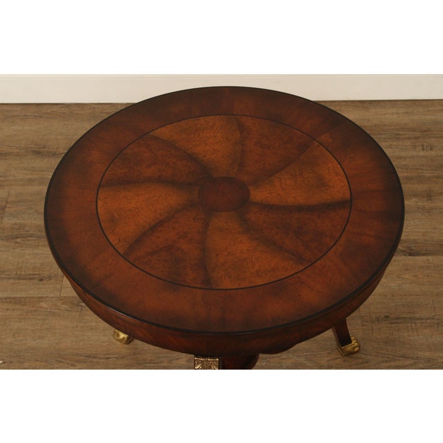 Neoclassical Baker Furniture Empire Style Round Top Mahogany Center Table For Sale - Image 3 of 16