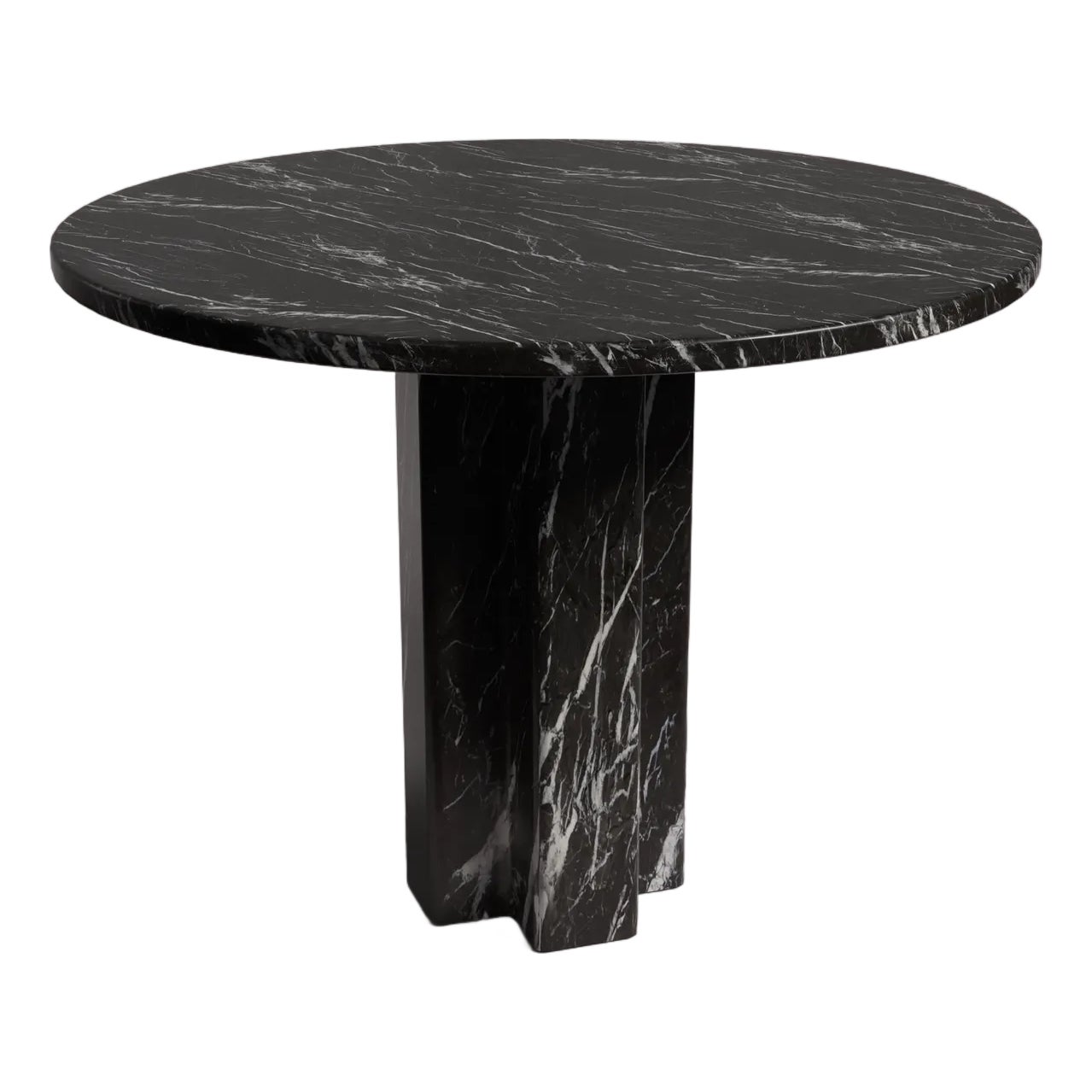 Arti Alexander Black Marble Round Dining Table 40" | Chairish