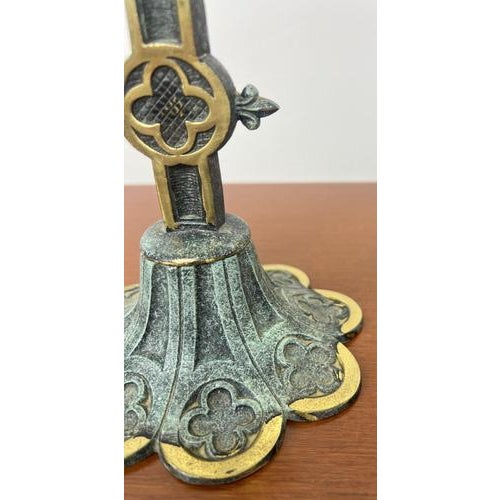 Vintage Style Ornate Religious Cross with Candleholders, Set of 3 For Sale - Image 6 of 15