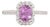 Pink Sapphire Ring With Natural Diamonds Accents: Solid 14k White Gold, 7x5mm For Sale
