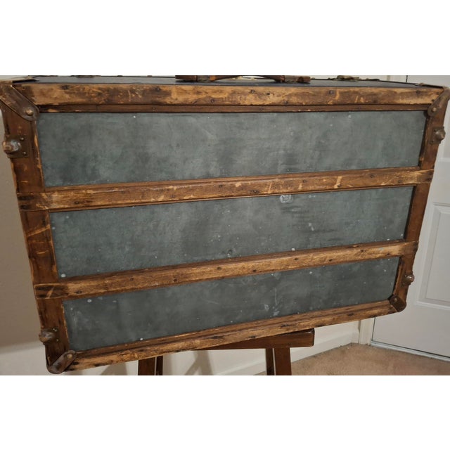 Early 20th Century Luxury French Steamer Trunk From Champs Elysees, Attributed For Sale - Image 11 of 12