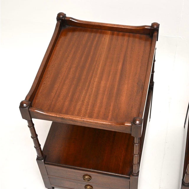 Wood Antique Georgian Style Side Tables, 1950, Set of 2 For Sale - Image 7 of 11