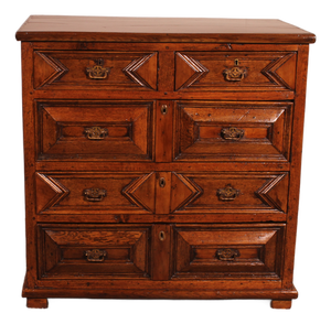 Jacobean Chest of Drawers in Oak and Walnut, 17th Century