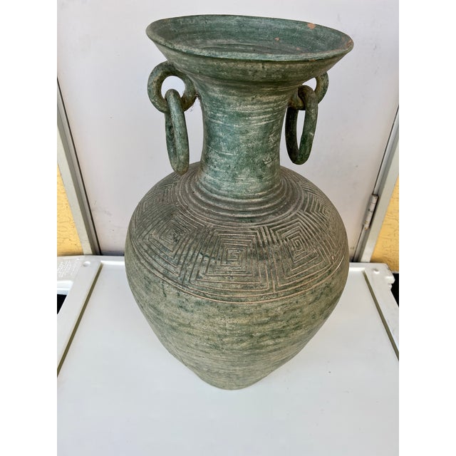 20th Century Green Amphora Floor Vase Chairish