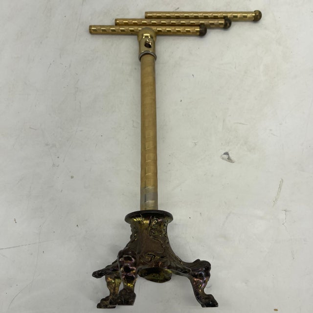 American Three Armed Brass & Bronze Jewelry Stand, Mid 20th Century For Sale - Image 4 of 12