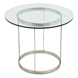 Vintage Custom Fabricated Stainless Steel Side Table For Sale
